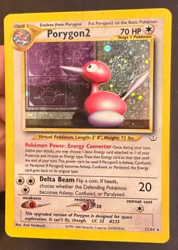 Porygon2 SWIRL! 12/64 Neo Revelation Pokemon Card Vintage WOTC Holo Rare - Mp - Image 2