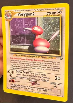 Porygon2 SWIRL! 12/64 Neo Revelation Pokemon Card Vintage WOTC Holo Rare - Mp - Image 3