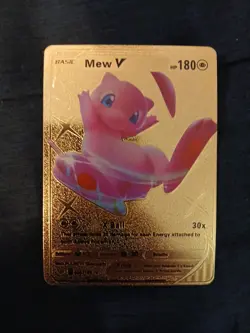 Mew V Full Art 180HP Gold Foil Fan Art Card 069/189 - Image 3