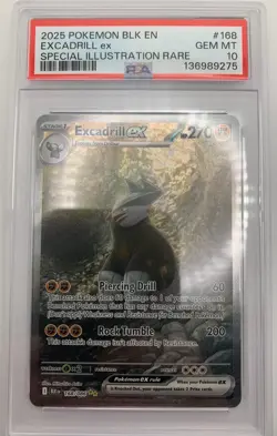 Excadrill ex 168/086 PSA 10 Gem Mint - Pokemon Card SIR - Black Bolt - Image 1