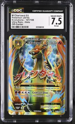CGC 7.5 ERROR M Charizard EX 2016 Evolutions 101/108 Holo Pokemon Card - Image 1