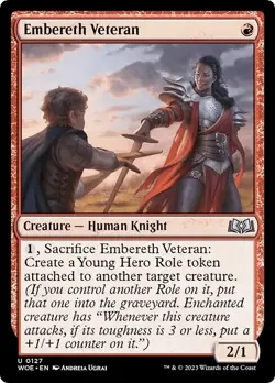 FOIL EMBERETH VETERAN x4 mtg NM Wilds of Eldraine 4 Unc - Image 1