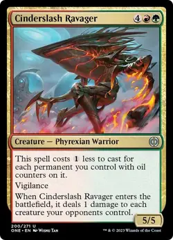 FOIL CINDERSLASH RAVAGER x4 mtg NM-M Phyrexia All Will Be One 4 Unc - Image 1