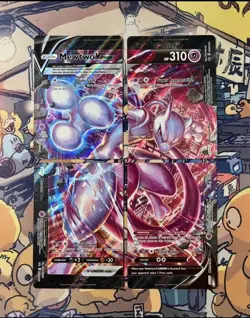 Mewtwo V-Union Pokemon Card [Set of 4] Black Star Promo Nm-Mint! + Jumbo Card !! - Image 1