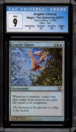 Magic MTG Angelic Chorus Tenth Edition Rare Foil #4 CGC 9 Mint - Image 1