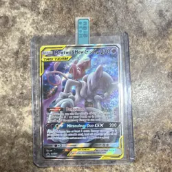 Pokemon Mewtwo & Mew GX TAG TEAM Full Art Promo Holo SM191 Unified Minds - Image 1