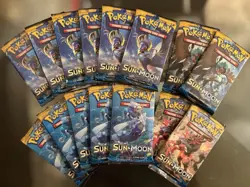Lot of (15x) Pokemon TCG Sun & Moon Base Set Booster Packs Factory Sealed x 15 - Image 1