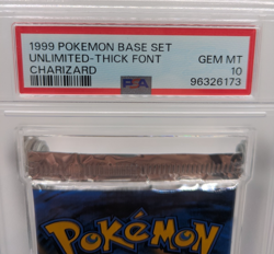 1999 Pokemon Base Set unlimited Thick Font Charzard Pack PSA 10 Gem - Image 2