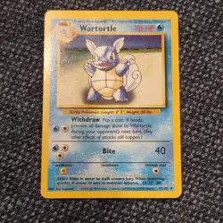 Pokemon Wartortle Base Set 42/102 70 HP Uncommon Card Ken Sugimori - Image 1