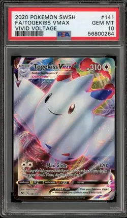 Pokemon Togekiss VMAX Vivid Voltage Full Art #141 PSA 10 Gem Mint - Image 1