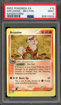 Pokemon Arcanine EX Sandstorm Reverse Holo Rare #15 PSA 9 Mint - Image 1