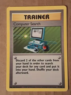 Pokemon Computer Search 71/102 Base Set Unlimited LP See Pictures - Image 1