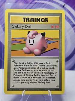 Pokemon TCG Clefairy Doll 70/102 Rare Base Set Unlimited LP - Image 1