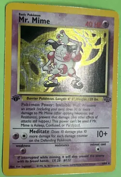 Mr. Mime 6/64 Rare Jungle Holo Foil 1st First Edition Pokemon LIGHT PLAY LP - Image 2
