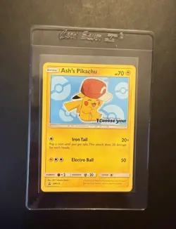 Pokemon Ash's Pikachu SM113 Sm Promo Regular Basic HP70 Iron Tail Electro Ball … - Image 1
