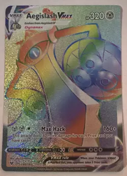 Aegislash VMAX 190/185 Rainbow Secret Rare Vivid Voltage Pokemon TCG NM/MINT - Image 1