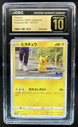 2022 Pokemon SWSH Go JP Pikachu Common #027/071 CGC 10 Pristine - Image 1