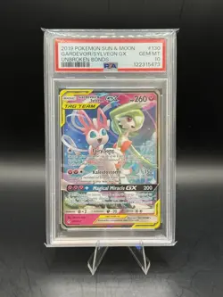 Pokemon Gardevoir & Sylveon GX Tag Team 130/214 Unbroken Bonds PSA 10 - Image 1