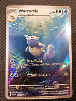 Pokemon TCG Wartortle 171/165 Scarlet & Violet 151 Illustration Rare Card NM - Image 1