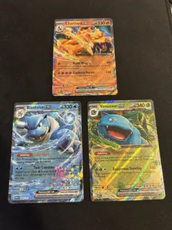 Charizard, Blastoise And Venusaur Ex - Pokemon 151 English Three Card Set - Image 1