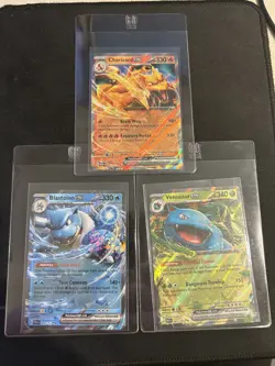 Charizard, Blastoise And Venusaur Ex - Pokemon 151 English Three Card Set - Image 3