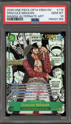 Pokemon Dracule Mihawk Manga Alternate Art OP14-119 PSA 10 Gem Mint - Image 1