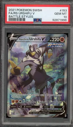 Pokemon Rapid Strike Urshifu V Battle Styles Full Alt Art #153 PSA 10 Gem Mint - Image 1