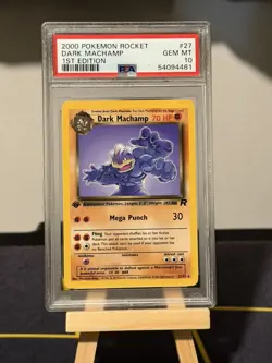 PSA 10 Dark Machamp 1st Edition Team Rocket 27/82 1st Edition Rare Pokemon Card - Image 1