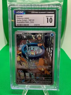 Pokemon Squirtle TCG Illustration Card 148/142 Stellar Crown - CGC 10 English - Image 1