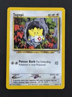 Pokemon Togepi 51/111 Neo Genesis Unlimited Regular Uncommon Basic 40HP - Image 1