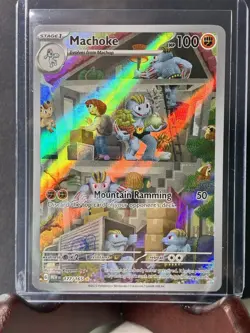 Pokemon Machoke Illustration Rare Full Art Holo 100 HP 177/165 SV151 - Image 1