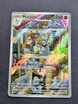 Pokemon Machoke Illustration Rare Full Art Holo 100 HP 177/165 SV151 - Image 2