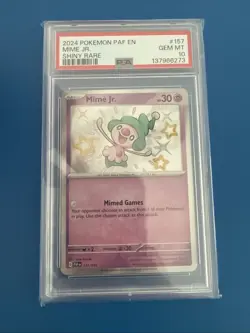 2024 POKEMON PAF EN PALDEAN FATES MIME JR. 157/091 SHINY RARE PSA 10 GEM MINT - Image 1