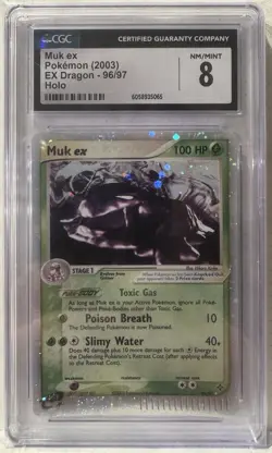 CGC 8 Muk Ex 96/97 2003 EX Dragon Set Holo English Pokemon TCG Card - Image 1