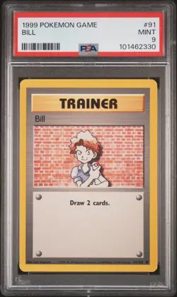 1999 POKEMON BASE SET UNLIMITED #91 BILL PSA 9 - Image 1