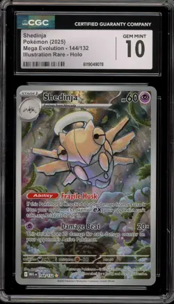 Pokemon Shedinja Mega Evolution Illustration Rare #144 CGC 10 Gem Mint - Image 1