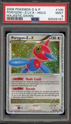 Pokemon Porygon-Z Lv.X Majestic Dawn Holo Ultra Rare #100 PSA 9 Mint - Image 1