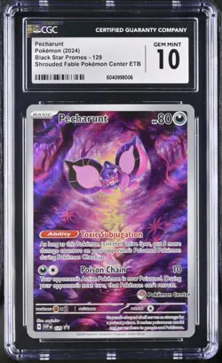 Pecharunt SVP129 Pokemon Center Stamped Shrouded Fable Promo CGC 10 PSA Gem Mint - Image 1