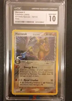 CGC 10 Marowak 10/113 (delta species) EX Delta Species Holo Rare Pokemon TCG - Image 1