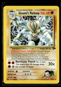 Giovanni's Machamp 6/132 - Gym Challenge Holo Rare Pokemon TCG - Image 1
