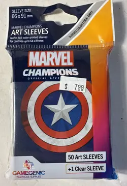 Marvel Champions The Card Game Captain America Art Sleeves LCS LCG 51 Pack - Image 1