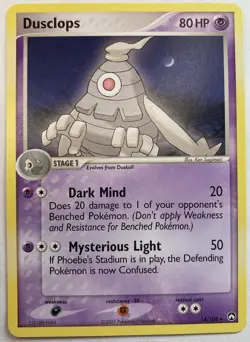 Dusclops 14/108 Non-holo Rare LP 2007 EX: Power Keepers Vintage Pokemon TCG Card - Image 1