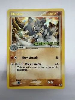 Pokemon TCG Rhydon 19/106 EX Emerald Stamped Holo Card Near Mint Condition - Image 1