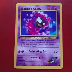 Sabrina's Gastly 96/132 Gym Challenge Regular First Edition Pokemon Card LP - Image 1