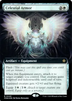 Celestial Armor FOIL EXTENDED ART Foundations Magic MTG NM - Image 1