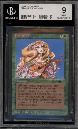 Magic The Gathering MTG Titania's Song Antiquities BGS 9 Mint - Image 1