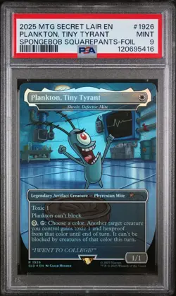 Plankton, Tiny Tyrant 1926 Spongebob Squarepants: Legends Of FOIL Mtg PSA 9 *416 - Image 1