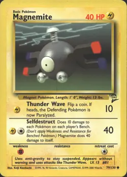 MAGNEMITE 79/130 COMMON BASE SET 2 POKEMON MP - Image 2