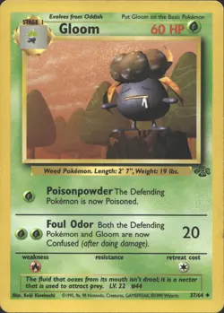 GLOOM 37/64 UNCOMMON JUNGLE POKEMON UNLIMITED MP - Image 2