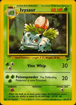 IVYSAUR 44/130 UNCOMMON BASE SET 2 POKEMON MP - Image 2